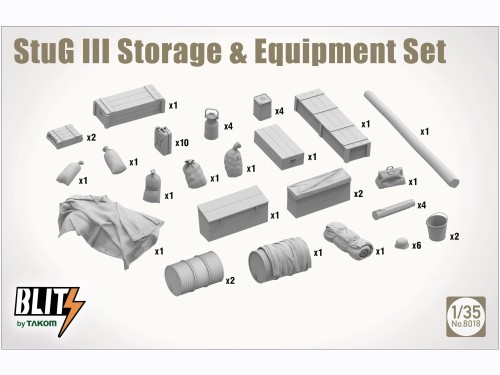 Wyposażenie StuG III Storage & Equipment Set 8018 Takom