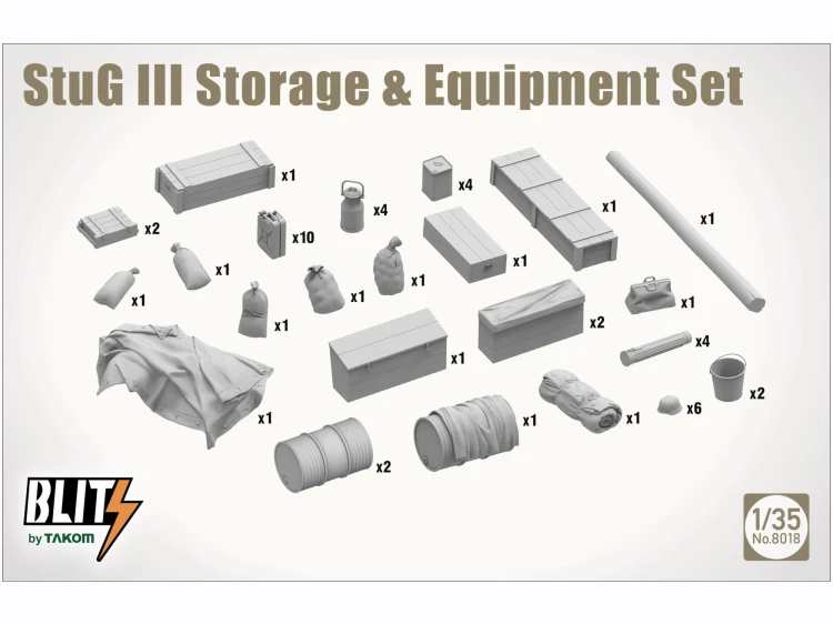 Wyposażenie StuG III Storage & Equipment Set 8018 Takom