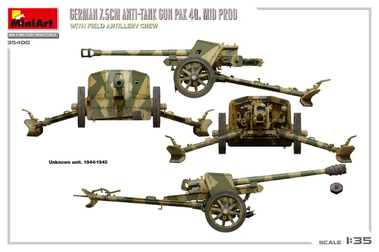 Armata 7,5cm PaK 40 Mid 35400 MiniArt