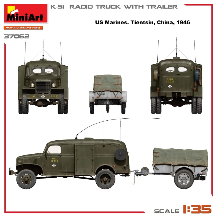 Ciężarówka wojskowa Chevrolet K-51 z przyczepą 37062 MiniArt