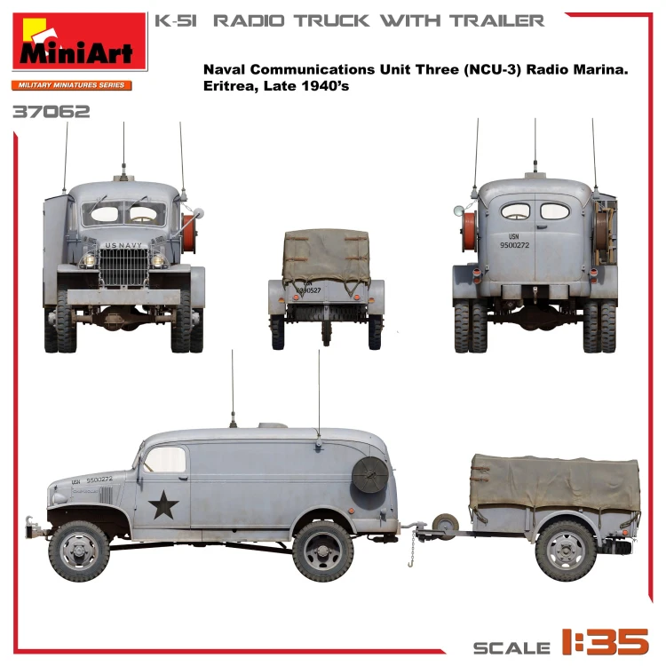 Ciężarówka wojskowa Chevrolet K-51 z przyczepą 37062 MiniArt
