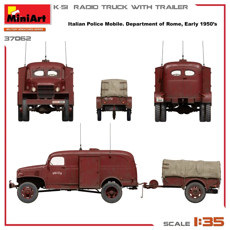 Ciężarówka wojskowa Chevrolet K-51 z przyczepą 37062 MiniArt