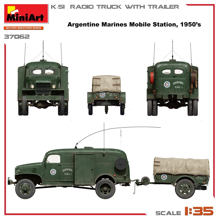 Ciężarówka wojskowa Chevrolet K-51 z przyczepą 37062 MiniArt