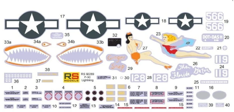 Samolot Lockheed F-5C Lightning 92289 RS Models