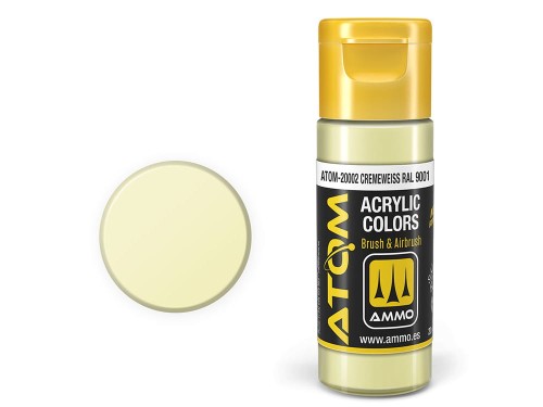 Farba akrylowa ATOM Cremeweiss RAL9001 ATOM-20002 AMMO Mig Jimenez