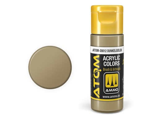 Farba akrylowa ATOM Dunkelgelb RAL7028 ATOM-20012 AMMO Mig Jimenez