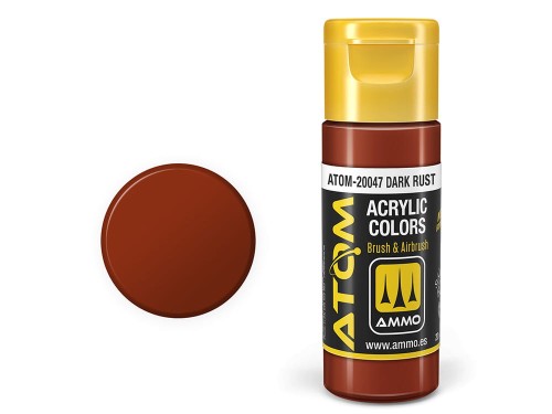 Farba akrylowa ATOM Dark rust ATOM-20047 AMMO Mig Jimenez