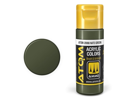 Farba akrylowa ATOM NATO green ATOM-20066 AMMO Mig Jimenez