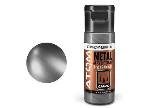 Farba akrylowa ATOM Gun metal metallic ATOM-20167 AMMO Mig Jimenez