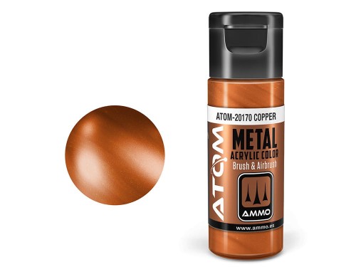 Farba akrylowa ATOM Copper metallic ATOM-20170 AMMO Mig Jimenez