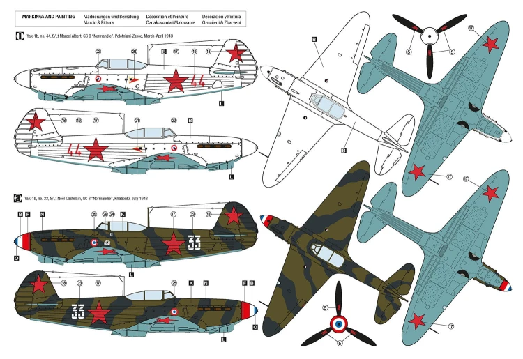 Samolot Yakovlev Yak-1b GC3 Normandie 1943 48034 Hobby 2000