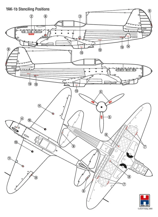 Samolot Yakovlev Yak-1b GC3 Normandie 1943 48034 Hobby 2000