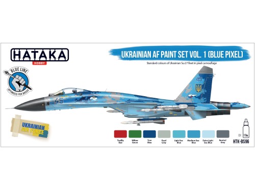 Zestaw farb akrylowych Ukrainian AF vol.1 (Blue Pixel) HTK-BS96 Hataka