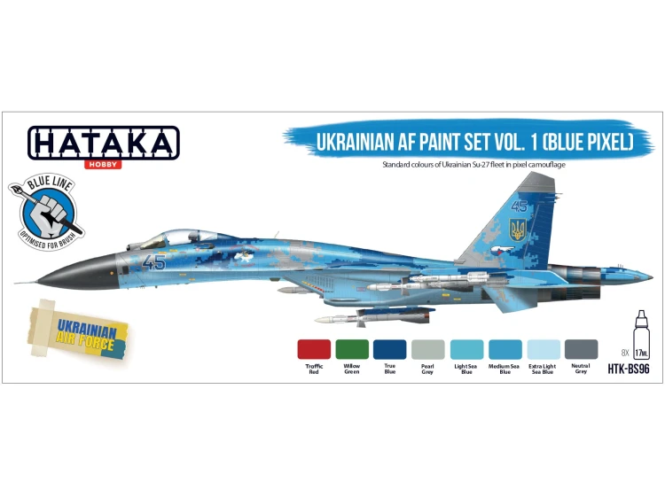 Zestaw farb akrylowych Ukrainian AF vol.1 (Blue Pixel) HTK-BS96 Hataka