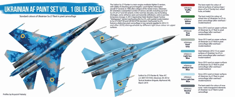 Zestaw farb akrylowych Ukrainian AF vol.1 (Blue Pixel) HTK-BS96 Hataka
