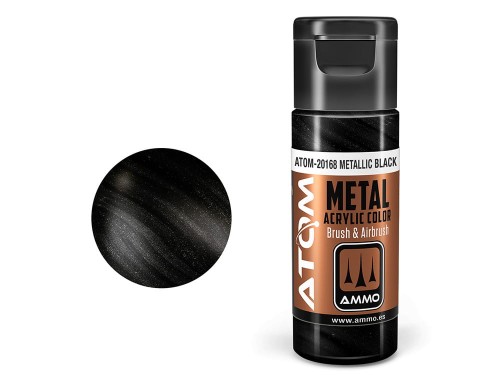 Farba akrylowa ATOM Black metallic ATOM-20168 AMMO Mig Jimenez