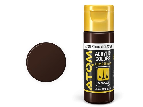 Farba akrylowa ATOM Black brown ATOM-20063 AMMO Mig Jimenez