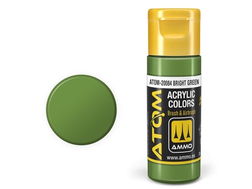Farba akrylowa ATOM Bright green ATOM-20084 AMMO Mig Jimenez