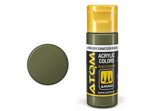 Farba akrylowa ATOM Schwartzgrun RLM70 RAL7022 ATOM-20101 AMMO Mig Jimenez