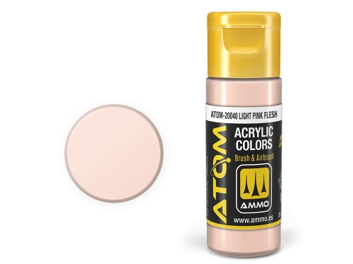 Farba akrylowa ATOM Light pink flesh ATOM-20040 AMMO Mig Jimenez