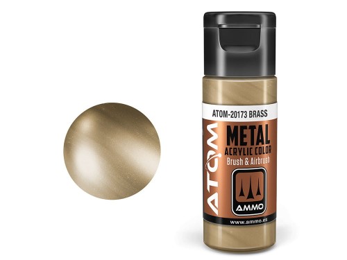Farba akrylowa ATOM Brass metallic ATOM-20173 AMMO Mig Jimenez