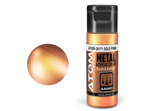 Farba akrylowa ATOM Gold pink metallic ATOM-20171 AMMO Mig Jimenez