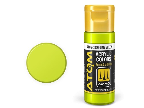 Farba akrylowa ATOM Lime green ATOM-20089 AMMO Mig Jimenez