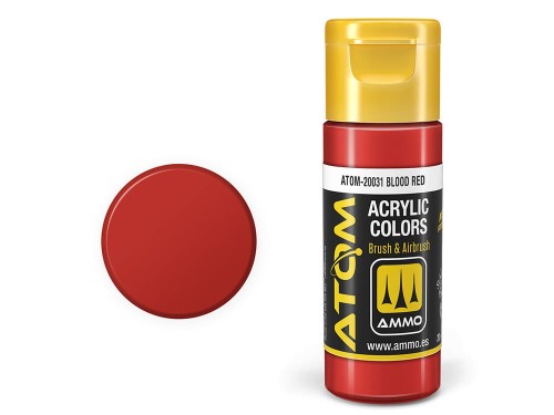 Farba akrylowa ATOM Blood red RAL3002 ATOM-20031 AMMO Mig Jimenez