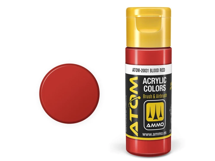 Farba akrylowa ATOM Blood red RAL3002 ATOM-20031 AMMO Mig Jimenez