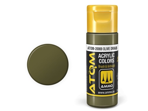 Farba akrylowa ATOM Olive drab ATOM-20069 AMMO Mig Jimenez