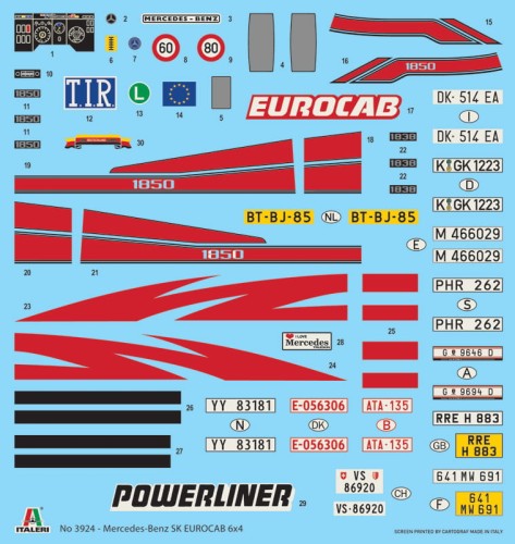 Mercedes-Benz SK Eurocab 6x4 3924 Italeri