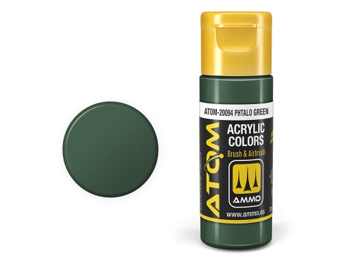 Farba akrylowa ATOM Phtalo green ATOM-20094 AMMO Mig Jimenez