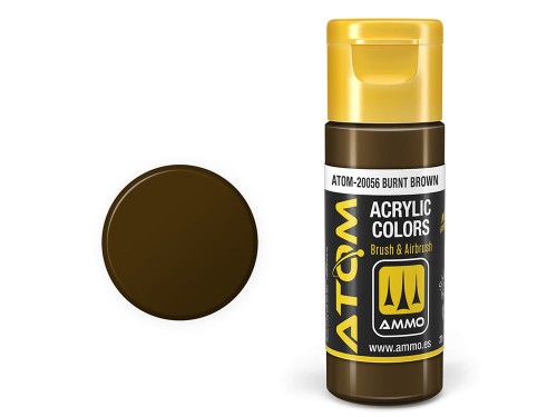 Farba akrylowa ATOM Burnt brown ATOM-20056 AMMO Mig Jimenez