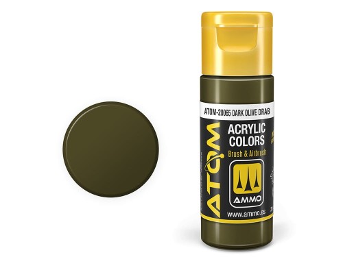 Farba akrylowa ATOM Dark olive drab ATOM-20065 AMMO Mig Jimenez