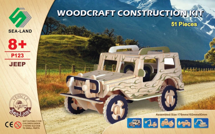 Samochód Jeep składanka drewniana P123 Sea-Land