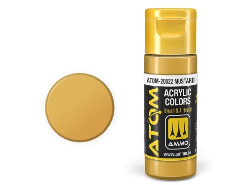 Farba akrylowa ATOM Mustard RAL1003 ATOM-20022 AMMO Mig Jimenez
