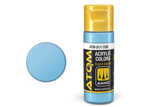 Farba akrylowa ATOM Cyan ATOM-20111 AMMO Mig Jimenez