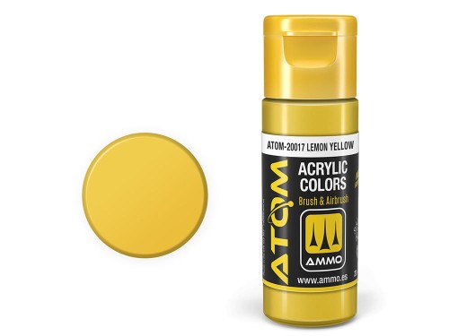 Farba akrylowa ATOM Lemon yellow ATOM-20017 AMMO Mig Jimenez