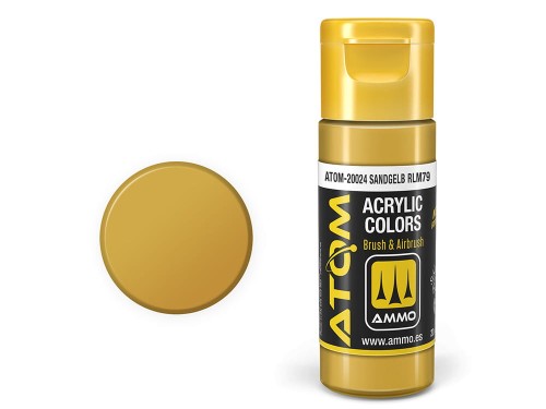 Farba akrylowa ATOM Sandgelb RLM79 ATOM-20024 AMMO Mig Jimenez