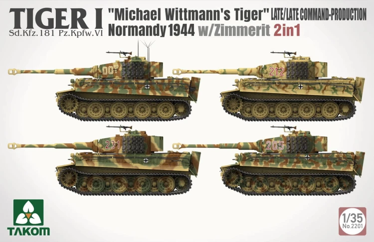 Czołg Tiger I Sd.Kfz.181 PzKpfw VI Ausf.E Late Michael Wittmann 2201 Takom