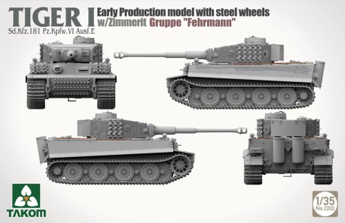 Czołg Tiger I Sd.Kfz.181 PzKpfw VI Ausf.E Early Gruppe Fehrmann 2202 Takom