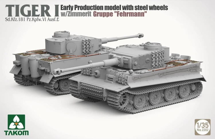 Czołg Tiger I Sd.Kfz.181 PzKpfw VI Ausf.E Late & Early & Michael Wittmann 2201W Takom