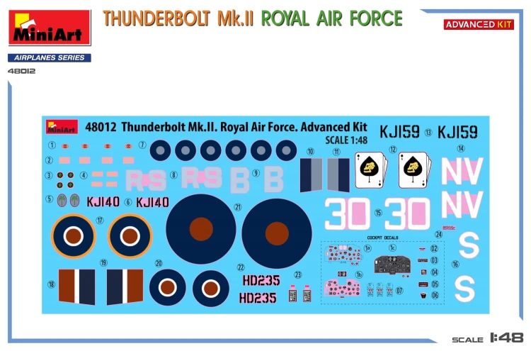Samolot Republic P-47 Thunderbolt Mk.II Royal Air Force 48012 MiniArt