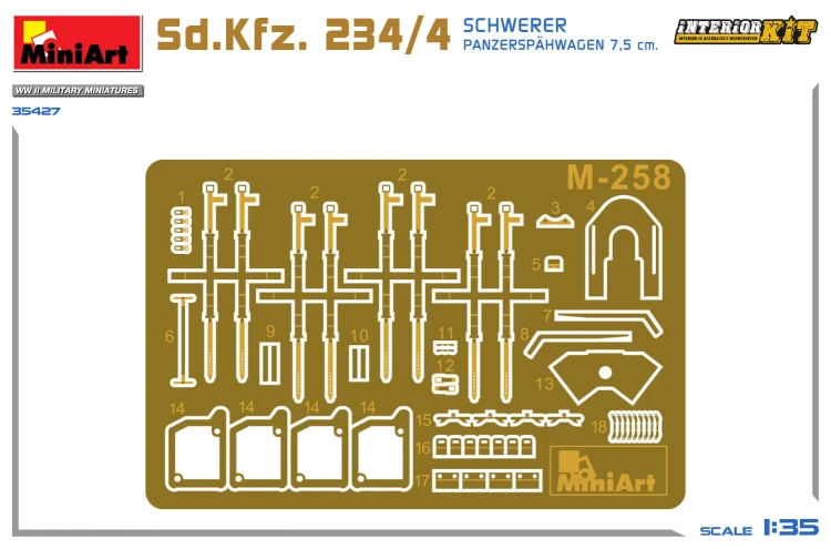 Działo Sd.Kfz.234/4 Schwerer Panzerspahwagen 7,5cm 35427 MiniArt