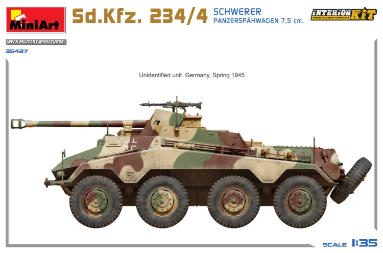 Działo Sd.Kfz.234/4 Schwerer Panzerspahwagen 7,5cm 35427 MiniArt