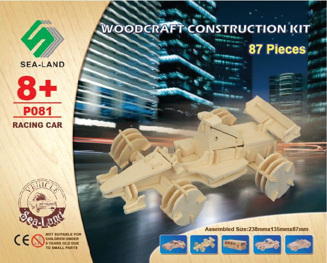 Samochód bolid Formuła 1 składanka drewniana P081 Sea-Land