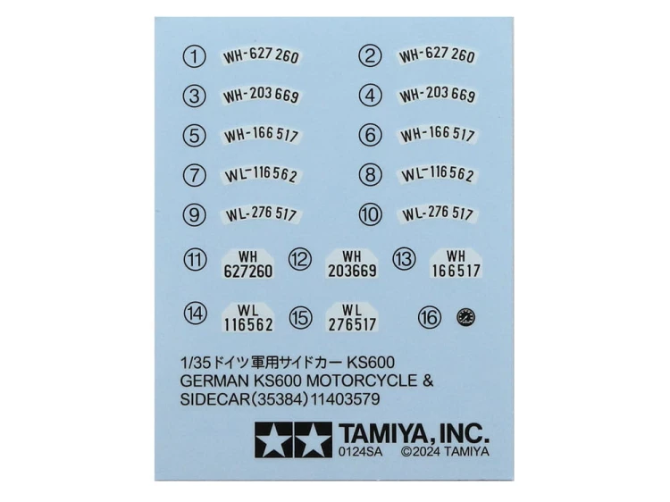 Motocykl wojskowy Zundapp KS 600 35384 Tamiya