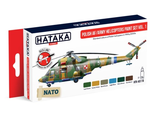 Zestaw farb akrylowych Polish AF/Army Helicopters vol.1 HTK-AS116 Hataka