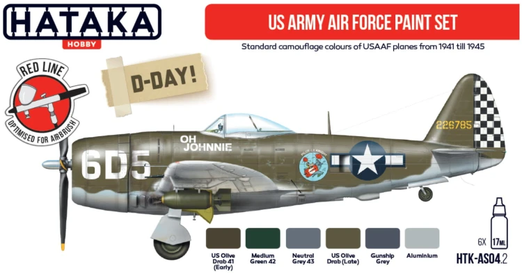 Zestaw farb akrylowych US Army Air Force HTK-AS04.2 Hataka