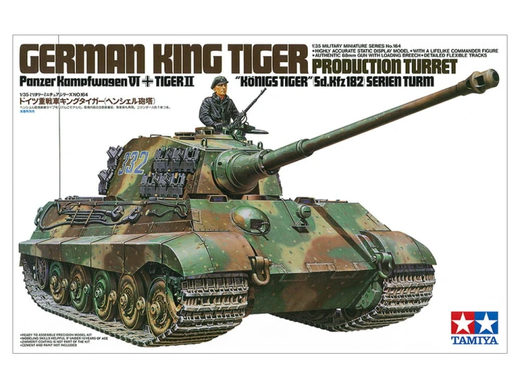 Czołg King Tiger PzKpfw VI Ausf.B Sd.Kfz.182 Production Turret 35164 Tamiya
